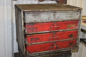 lot 258 image: Hardware storage chest with hardware
