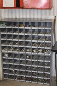 lot 301 image: Hardware storage bins and hardware