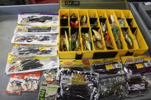 lot 331 image: Assorted fishing lures and supplies as shown generous quantity