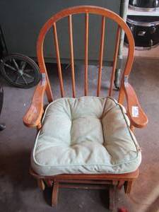 lot 49 image: brown rocker glider