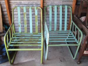 lot 58 image: 2 outdoor chairs need a little tlc