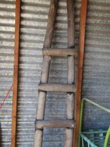 lot 66 image: wooden stairs built for maybe a bunk bed or just dcor