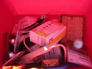 lot 72 image: light bulbs- extension plugs- scissors plus much more
