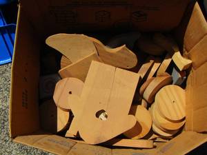 lot 75 image: box of wood pieces for wood work carvings