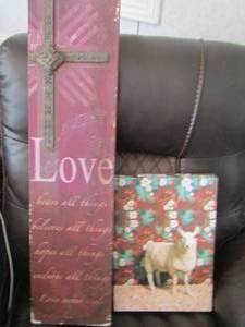 lot 115 image: wall art- love- sheep-