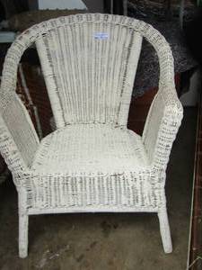 lot 170 image: White Wicker Chair