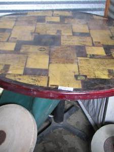 lot 173 image: Japanese print table oval with stand , unknown size
