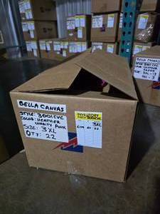 lot 21 image: 1 Box of Bella Canvas 3001CVC Unisex Cotton Blend Charity Pink Heather Adult Tee Shirts