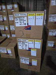 lot 22 image: 3 Boxes of Bella Canvas 3001CVC Unisex Cotton Blend Black Heather Adult Tee Shirts, SEE DESCRIPTION FOR SIZES AND QUANTITIES  BID IS TIMES THE QUANTITY SO YOU ARE BIDDING PER BOX