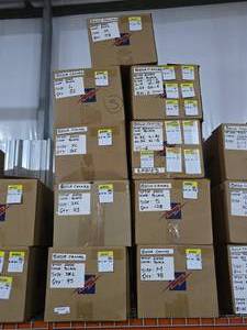 lot 56 image: 9 Boxes of Bella Canvas 6400 Womens Relaxed Fit 100% Soft Cotton Black Adult Tee Shirts, SEE DESCRIPTION FOR SIZES AND QUANTITIES  BID IS TIMES THE QUANTITY SO YOU ARE BIDDING PER BOX