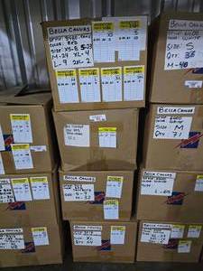 lot 60 image: 4 Boxes of Bella Canvas Red Shirts.  Included 1 Box of 3480 Red 100% Cotton Tank Tops & 3 Boxes of 3413 Unisex Tri-Blend Red Adult Tee Shirts, SEE DESCRIPTION FOR SIZES AND QUANTITIES  BID IS TIMES THE QUANTITY SO YOU ARE BIDDING PER BOX