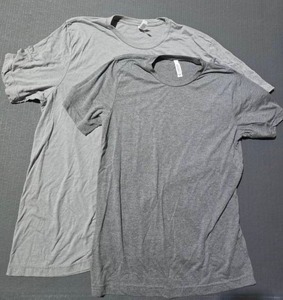 lot 67 image: 3 Boxes of Bella Canvas Shirts.  Includes 1 Box of 3413 Unisex Tri-Blend Grey Adult Tee Shirts & 2 Boxes of  3413 Tri-Blend Athletic Grey Adult & Youth Tee Shirts.  BID IS TIMES THE QUANTITY SO YOU ARE BIDDING PER BOX