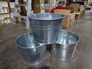 lot 120 image: Behrens 4.25 Gallon Galvanized Steel Pail  QUANTITY 3 PAILS  BID IS TIMES THE QUANTITY