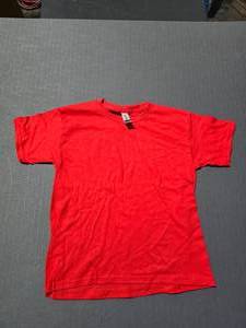 lot 158 image: WOW  3 Boxes of Gildan Red Heavy Cotton Shirts,  SEE DESCRIPTION FOR SIZES AND QUANTITIES  BID IS TIMES THE QUANTITY SO YOU ARE BIDDING PER BOX