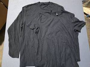 lot 205 image: WOW  4 Boxes of District DT6200 &DT5001 Long Sleeve & Short Sleeve Black Cotton Shirts,  SEE DESCRIPTION FOR SIZES AND QUANTITIES  BID IS TIMES THE QUANTITY SO YOU ARE BIDDING PER BOX