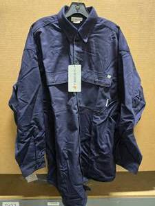 lot 141 image: Rasco Flame Resistant Navy Button Down Uniform Shirt, Size 2XL&nbsp MSRP $50