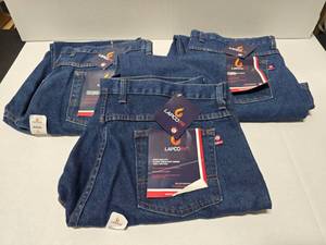 lot 147 image: Lapco Flame Resistant 100% Cotton Denim Jeans, Size 40x30  QUANTITY 3  BID IS TIMES THE QUANTITY&nbsp MSRP $80 Each