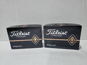 lot 151 image: Titleist Pro V1 Golf Balls, 12 Balls Per Box  QUANTITY 2  BID IS TIMES THE QUANTITY