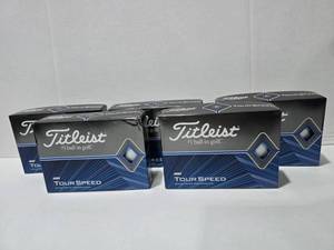 lot 152 image: Titleist Tour Speed Golf Balls, 12 Balls Per Box  QUANTITY 5  BID IS TIMES THE QUANTITY