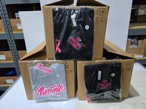 lot 172 image: 3 Boxes of Boost Mobile Promotional Cancer Awareness Shirts