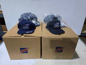 lot 186 image: Lot of Approx 190 Yupoong & More Branded Navy Snapback Hats