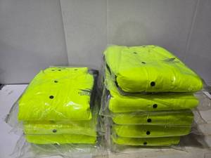 lot 188 image: Tri-Mountain 8980 3-in-1 Industry Waterproof Safety Yellow Parka.  MSRP $99 Each  (Small x 3 & Large x 5)  QUANTITY 8  BID IS TIMES THE QUANTITY