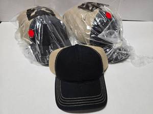 lot 220 image: Richardson 111 BlackKhaki Trucker Snapback Hat, 12 Hats Per Pack  QUANTITY 2 PACKS  BID IS TIMES THE QUANTITY