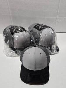 lot 222 image: Richardson 312 Solid Twill Trucker Hat, GreyCharcoalBlack, 12 Hats Per Pack  QUANTITY 2 PACKS  BID IS TIMES THE QUANTITY