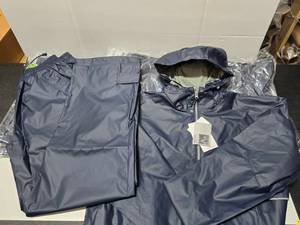lot 223 image: Matching Charles River New Englander Rain Pants and Jacket, Size Medium  QUANTITY 4 SETS  BID IS TIMES THE QUANTITY