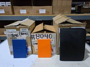 lot 236 image: Large Lot of Superior Notebooks & Daily Planner Organizers (36 Blue, 28 Orange & 10 Black)