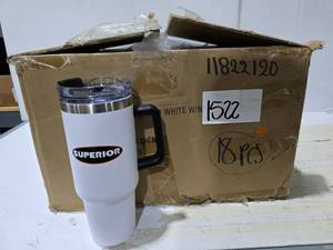 lot 239 image: Superior 40oz Insulated Stainless Steel Tumbler  QUANTITY 18  BID IS TIMES THE QUANTITY