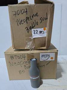 lot 244 image: Large Lot of Superior Grey Zip Up Neoprene Bottle Koozies, Approx 71 Koozies