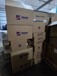 lot 264 image: WOW Large Lot of District Cotton Shirts.  Misc Sizes & Colors.  SEE PICS FOR SIZE COUNTS