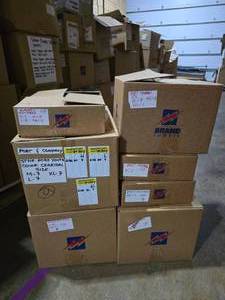 lot 270 image: Large Lot of 7 Boxes of Port & Company Cotton Shirts.  SEE PICS FOR COLORS, SIZES & COUNTS