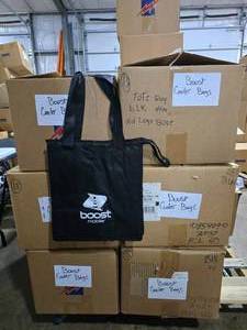 lot 290 image: 6 Boxes of Boost Mobile Insulated Cooler Bags.  Approx 240 Bags Total