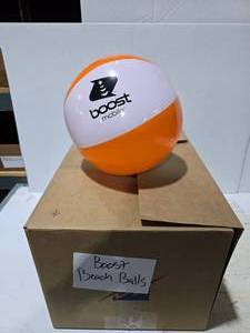 lot 293 image: Box of Approx 200 Boost Mobile 14 Beach Balls