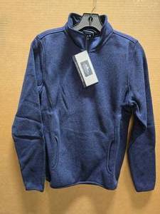 lot 328 image: Charles River #5312 Womens Heathered Navy Fleece Pullover, Sizes X-Small & Small.  SEE PICS FOR SIZE COUNTS  QUANTITY 10 PULLOVERS  BID IS TIMES THE QUANTITY