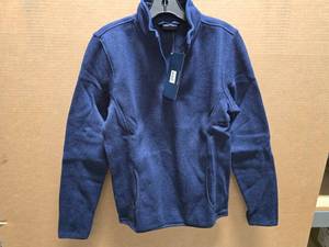 lot 329 image: Charles River #5312 Womens Heathered Navy Fleece Pullover, Size Medium.  QUANTITY 23 PULLOVERS  BID IS TIMES THE QUANTITY