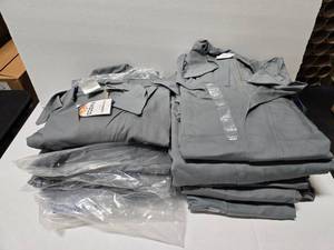 lot 375 image: Rasco Flame Resistant FR5605GY Grey Lab Coat.  Sizes Large, 3XL &amp 4XL  QUANTITY 10 COATS  BID IS TIMES THE QUANTITY&nbspMSRP $95 Each