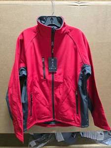 lot 335 image: Fossa Apparel Tiburon #5538 Crimson Red Mens Soft Shell Jacket, Size 2XL  QUANTITY 6  BID IS TIMES THE QUANTITY