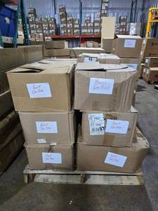 lot 417 image: MASSIVE Pallet Lot Full of Boost Mobile Drawstring Backpacks.  Approx 200 Backpacks Per Box.  18 Boxes Total