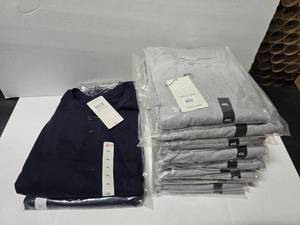 lot 469 image: Rasco Flame Resistant Size 4XL Long Sleeve Henleys.  Includes Gray &amp Navy  TOTAL QUANTITY 12 SHIRTS  BID IS TIMES THE QUANTITY&nbspMSRP $45 Each