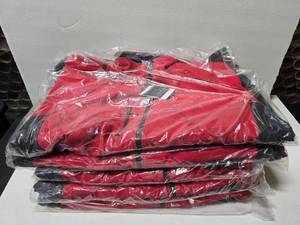lot 472 image: Fossa Apparel Tiburon #5538 Crimson Red Mens Soft Shell Jacket, Sizes 3XL, 4XL & 5XL.  SEE PICS FOR SIZE COUNTS  TOTAL QUANTITY 5  BID IS TIMES THE QUANTITY
