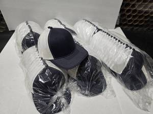lot 476 image: Farenheit 210 NavyWhite Snapback Trucker Hats.  Approx 12 Hats Per Pack.  QUANTITY 6 PACKS  BID IS TIMES THE QUANTITY