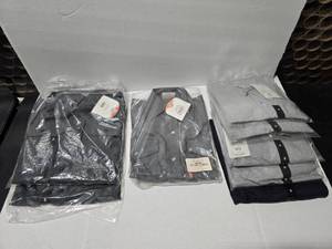 lot 485 image: Lot of 8 Size Small Flame Resistant Shirts.  Includes FR1344CH DH Air Uniform Shirt (Qty 2), FR1003GY Uniform Work Shirt (Qty 1) &amp FR0101 Long Sleeve Henley Shirts (Qty 5)&nbsp MSRP $40 Each