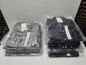 lot 489 image: Rasco Size Medium Flame Resistant FR1003GY Gray Uniform Shirts (Qty 6) &amp FR1003NV Navy Uniform Shirts (Qty 9)  TOTAL QUANTITY 15 SHIRTS  BID IS TIMES THE QUANTITY&nbspMSRP $55 Each