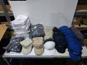lot 548 image: Large Lot of Miswaco Dress Shirts, Jackets & Hats.  Approc 110 Items Total
