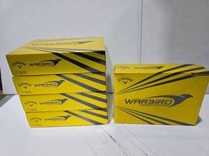 lot 552 image: Callaway Warbird Golf Balls.  12 Balls Per Box  QUANTITY 5 BOXES  BID IS TIMES THE QUANTITY