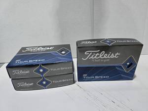 lot 554 image: Titleist Tour Speed Golf Balls.  12 Balls Per Box  QUANTITY 3 BOXES  BID IS TIMES THE QUANTITY