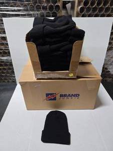 lot 564 image: Lot of 125 Richardson 146 Black Waffle Knit Beanies